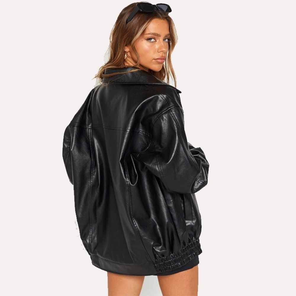 Divided Black Leather Jacket for Women